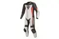 Tuta moto pelle intera Dainese Crono P.Estiva bianco nero rosso