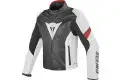 Giacca moto pelle Dainese Airfast Nero Bianco Rosso