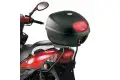 Bauletto Monolock Kappa K28NL con coperchio liscio nero goffrato con catadiottro rosso