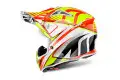 Casco cross Airoh Aviator 2.2 Double in fibra arancione lucido