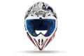 Casco cross Airoh Aviator 2.3 AMS2 Six Days 2018 Chile in fibra Bianco Rosso Blu Cromato Lucido