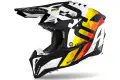 Casco cross Airoh Aviator 3 Rainbow in carbonio Bianco lucido