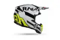 Casco cross Airoh Twist Racr Nero Bianco Giallo Lucido