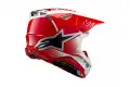Casco cross Alpinestars SUPERTECH S-M10 UNITE HELMET ECE 22.06 Rosso Bianco Lucido