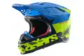 Casco cross Alpinestars SUPERTECH S-M8 RADIUM in fibra Verde acqua Giallo fluo Blu navy