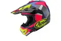 Casco cross Arai MX-V BLOCK PINK in fibra Rosa Giallo fluo Blu