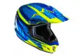 Casco cross bambino HJC CL-XY II BATOR MC3H Blu Azzurro Giallo fluo