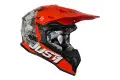 Casco cross Just1 J39 KINETIC Camo Grigio Rosso Fluo Arancio