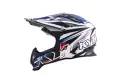 Casco cross KYT Strike Eagle Stripe in fibra bianco blu