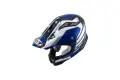 Casco cross KYT Strike Eagle Wings in fibra bianco blu