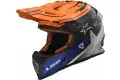 Casco cross LS2 MX437 Fast Core Nero Opaco Arancio Lucido