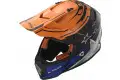 Casco cross LS2 MX437 Fast Core Nero Opaco Arancio Lucido