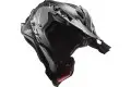 Casco Cross LS2 MX700 SUBVERTER ARCHED Argento Titanio ECE 22-06