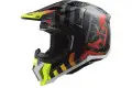 Casco cross LS2 MX703 C X-FORCE BARRIER in carbonio H-V Giallo Rosso