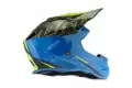 Casco cross Ufo Plast ONYX SHAKA Azzurro Nero Verde lime