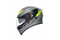 Casco integrale AGV K5 S  E2205 TOP MPLK APEX 46 in fibra Grigio Giallo fluo