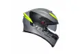 Casco integrale AGV K5 S  E2205 TOP MPLK APEX 46 in fibra Grigio Giallo fluo
