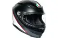 Casco integrale AGV K6 MPLK MULTI MINIMAL PURE Nero opaco Bianco Rosso