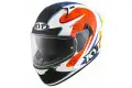 Casco integrale Kyt NF-R BEAM Arancio Blu Bianco