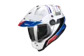 Casco integrale touring Scorpion ADF 9000 AIR DESERT in fibra Bianco Blu Rosso