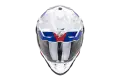 Casco integrale touring Scorpion ADF 9000 AIR DESERT in fibra Bianco Blu Rosso
