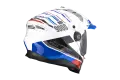 Casco integrale touring Scorpion ADF 9000 AIR DESERT in fibra Bianco Blu Rosso