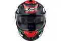 Casco integrale X-Lite X-903 Ultra Carbon CAVALCADE N-COM in fibra Nero Rosso Bianco con chiusura Doppia D