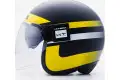 Casco jet Blauer POD STRIPES in fibra Nero Opaco Giallo Fluo