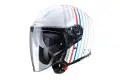 Casco jet CABERG FLYON BAKARI in fibra Bianco Argento BMW colors