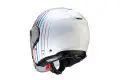Casco jet CABERG FLYON BAKARI in fibra Bianco Argento BMW colors