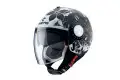 Casco jet Caberg Riviera V3 Floral nero opaco - bianco - oro