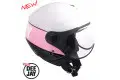 Casco jet CGM 107DJ3 Deejay visiera sagomata rosa metal