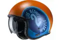 Casco jet Hjc V30 Harvey Arancio Azzurro