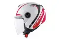 Casco jet Kappa KV26 Dakota rosso bianco lucido