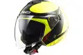 Casco jet LS2 OF573 TWISTER PLANE Giallo Nero Rosso