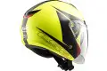 Casco jet LS2 OF573 TWISTER PLANE Giallo Nero Rosso