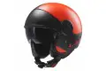 Casco jet LS2 OF597 Cabrio Via Arancio Opaco Nero