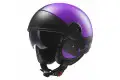 Casco jet LS2 OF597 Cabrio Via Viola Opaco Nero