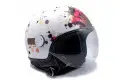 Casco jet MM Independent Tattoo Rose Bianco opaco