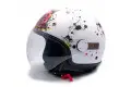 Casco jet MM Independent Tattoo Rose Bianco opaco