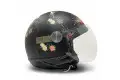 Casco jet MM Independent Tattoo Rose Nero opaco
