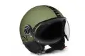 Casco jet Momo Design Fighter Classic verde militare opaco nero