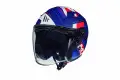 Casco jet MT Helmets Avenue Sv Sideway J0 Blu Bianco Rosso Opaco