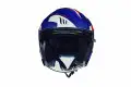 Casco jet MT Helmets Avenue Sv Sideway J0 Blu Bianco Rosso Opaco