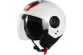 Casco jet Origine Neon Scoop Nero Rosso Bianco