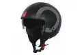 Casco jet Origine Sierra Round Rosa fluo Nero