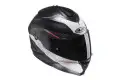 Casco modulare  HJC IS-MAX II Magma MC1SF nero bianco rosso