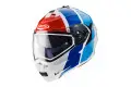 Casco modulare Caberg Duke II Impact bianco metallizzato rosso blu azzurro