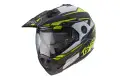 Casco modulare Caberg Tourmax Marathon Nero Opaco Bianco Giallo fluo
