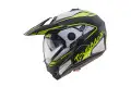 Casco modulare Caberg Tourmax Marathon Nero Opaco Bianco Giallo fluo